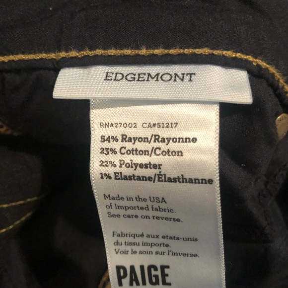 Paige Edgemont Skinny Dark Wash Blue Jeans - 26 - Picture 3 of 7